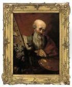Saint Luke Painting At His Easel