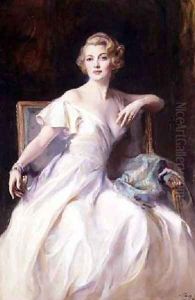 The White Dress a Portrait of Joan Clarkson by Philip Alexius De Laszlo