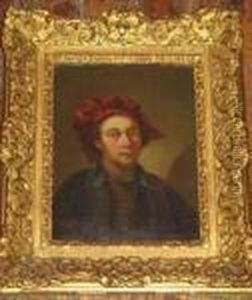 Portrait Of A Young Men With Red Cap by Christian Wilhelm Ernst Dietrich