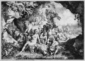 Die Badenden Nymphen In Der Felsenhohle by Christian Wilhelm Ernst Dietrich