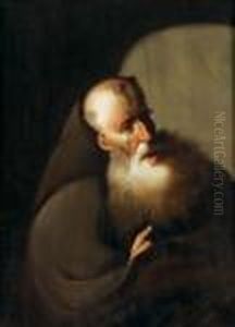 A Hermit Monk In Prayer by Christian Wilhelm Ernst Dietrich