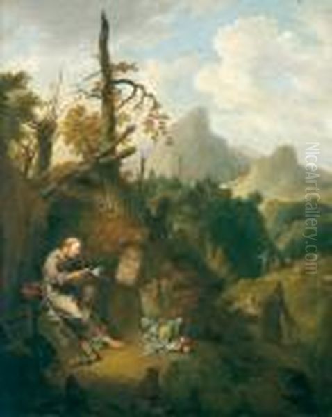 Ein Einsiedler In Einer Bewaldetengebirgslandschaft - view 1