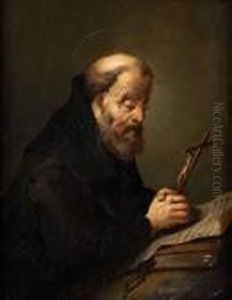 Helige Franciskus. Panna 30 X 21 Cm by Christian Wilhelm Ernst Dietrich