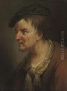 Head Of A Peasant In A Black Cap And Neckerchief