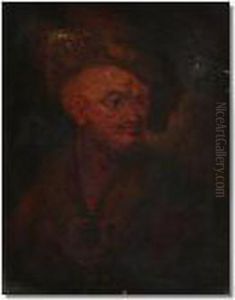 Dietriech, Half-length Portrait Of A Man Wearing A Feathered Hat And Fur-edged Cloak by Christian Wilhelm Ernst Dietrich