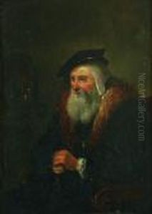 Sitzender Alter Mann. by Christian Wilhelm Ernst Dietrich