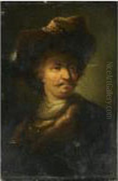 Portrait Of A Gentleman, Bust-length, Wearing A Feathered Hat - view 1