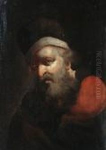 Head Of An Elderly Bearded Man Bust-length, In A Red Fur-trimmed Coat