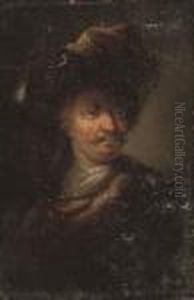 Portrait Of A Man, Bust-length by Christian Wilhelm Ernst Dietrich