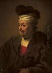 A Man Wearing A Fur Headdress And Robe A Man Wearing A Fur Headdress And Robe