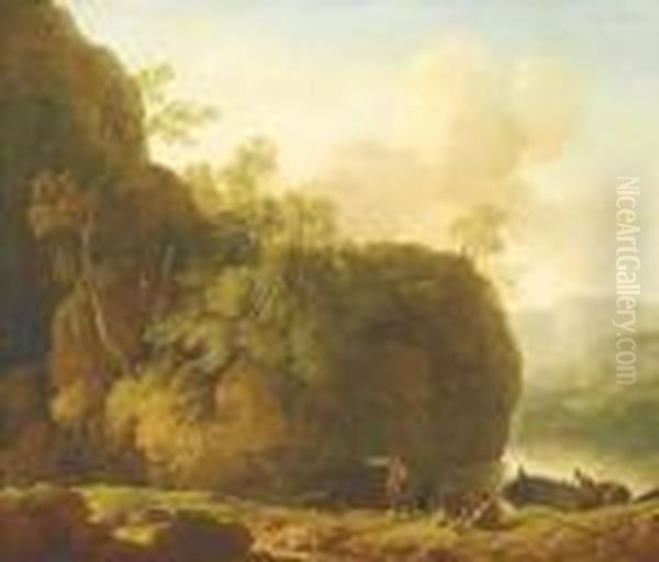 Dresden Romantic Rivervalley, A Resting Oarsman Onthe Banks - view 1