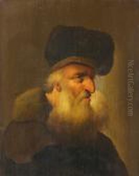 Portrait Of A Bearded Man, Wearing A Fur Collar, Head And Shoulders - view 1
