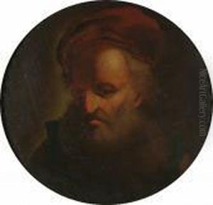 The Head Of An Old, Bearded Man,
Wearing A Red Turban And A Green Fur-trimmed Coat; And The Head Of An
Old, Bearded Man In A Red Turban And Dark Red And Green Coat by Christian Wilhelm Ernst Dietrich