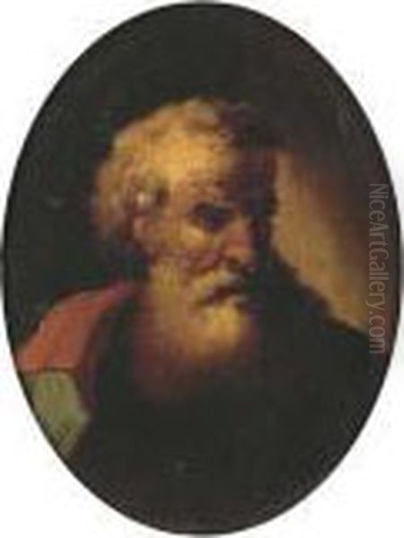 A Bearded Man, Bust-length, In A Red Cloak - view 1