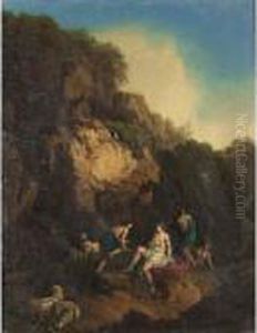 Bathers In A Rocky Landscape Bathers In A Rocky Landscape