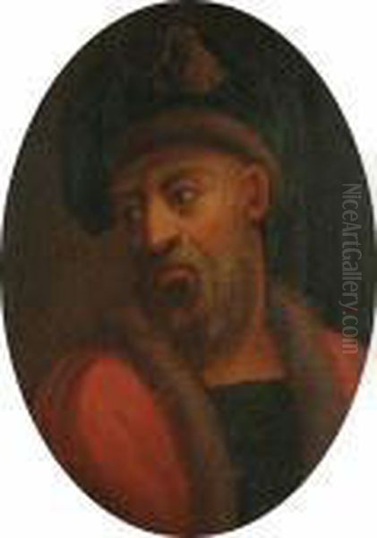 Portrait Of A Bearded Man,
Bust-length, In A Fur Trimmed Hat And Coat; And A Portrait Of A Bearded
Man In A Turban - view 1