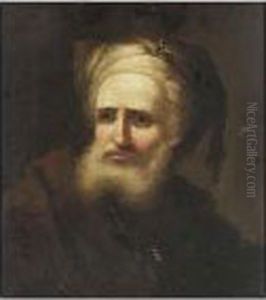 A Bearded Man, Bust Length, Wearing A Turban