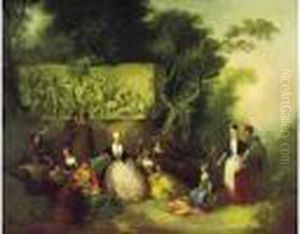 Scene De Repos Dans Un Paysage A La
Frise Sculptee by Christian Wilhelm Ernst Dietrich