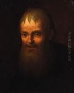 A Bearded Old Man, Head And Shoulders In A Black Coat by Christian Wilhelm Ernst Dietrich