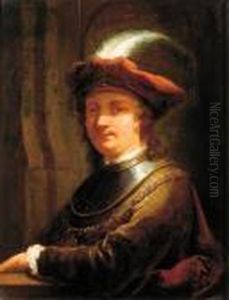 Portrait Of Rembrandt Harmensz. Van Rijn by Christian Wilhelm Ernst Dietrich