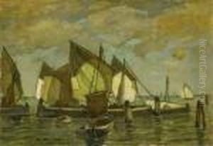 "schiffsgruppe In Der Lagune" by Ludwig Dill