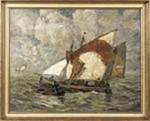 Venez. Fischerboot-heimfahrt In Den Hafen by Ludwig Dill