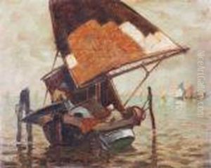 Venezianische Fischer Auf Der Lagune