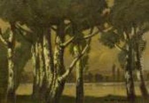 "birken Am See". by Ludwig Dill