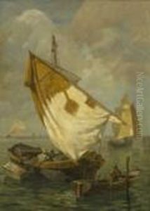 Fischerboote In Der
Lagune. by Ludwig Dill