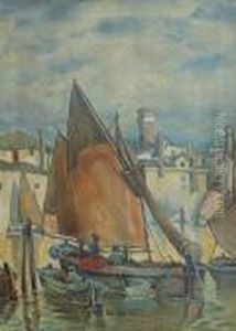 Lodzie Rybackie W Wenecji by Ludwig Dill