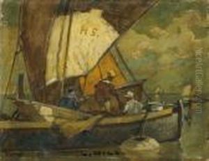 Fischerboot In Der Lagune by Ludwig Dill