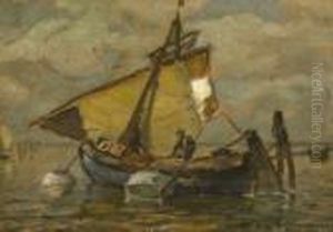 "fischerboot In Der
Lagune". by Ludwig Dill