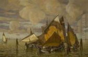 Fischerboote In Der
Lagune. by Ludwig Dill