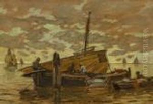 Fischerboote In Der
Lagune. by Ludwig Dill