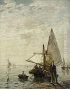 Fischerboote In Der
 Lagune. by Ludwig Dill