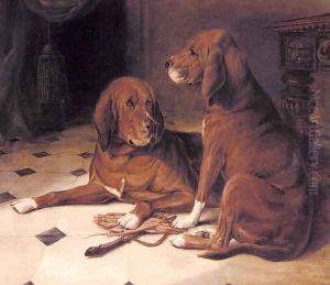 Two Hounds in a Great Hall by William Luker