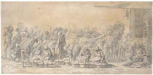 A crowded vegetable market - view 1