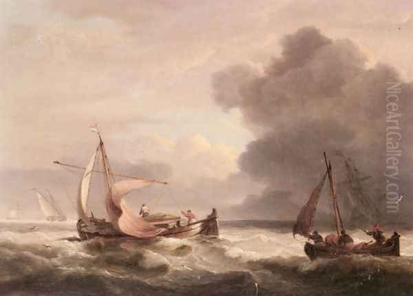 Dutch Barges In Open Seas - view 1