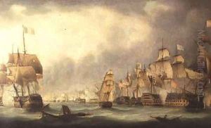 A Sea Battle by Thomas Luny
