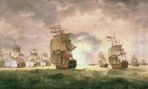 Admiral Sir George Rodney defeats a Spanish Squadron off the coast of Cape St Vincent 16th January 1780