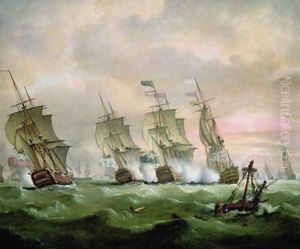 Admiral Sir Edward Hawke defeating Admiral M de Conflans in the Bay of Biscay by Thomas Luny