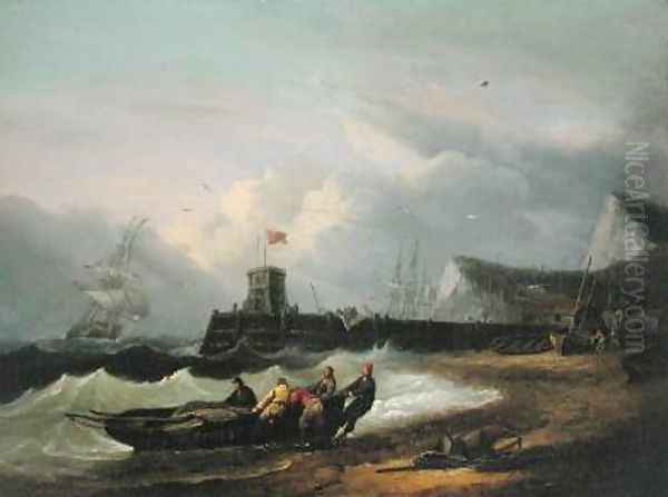 Hauling a Boat Ashore off Dover Harbour 1813 - view 1