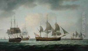 Merchant Vessels off the Coast 1783 by Thomas Luny