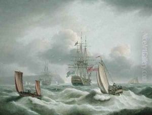Two Deckers Lying off Berry Head by Thomas Luny