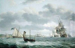 Men-of-War and other Ships in a Breeze off Dover 1803 by Thomas Luny