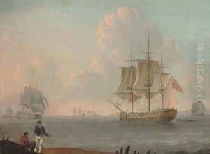 Ships of the fleet off the coast