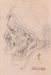 Etude D'un Homme En Burnous by Alphonse Etienne Dinet