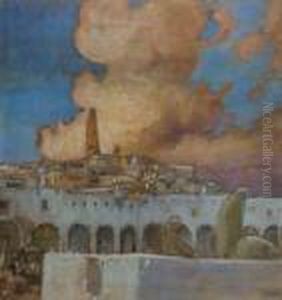 L'heure De La Priere A Ghardaia by Alphonse Etienne Dinet