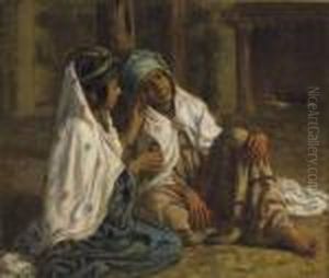 Jeunes Filles Se Maquillant by Alphonse Etienne Dinet