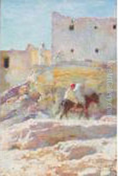 Enfants Sur Un Ne A Bou Saada - view 1